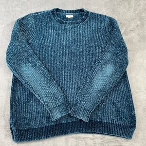 Fat Face Teal Chenille Ribbed Crew Neck Long Sleeve Sweater Size 14